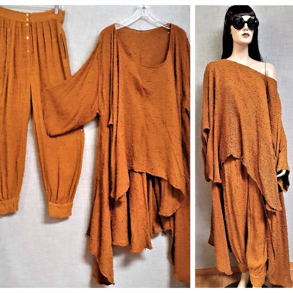 RARE Vintage Moroccan Draped Layers Pant & Top - Picture 1 of 6